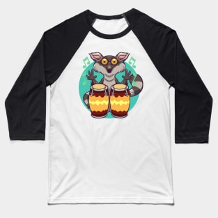 Comic lemur playing percussion Baseball T-Shirt